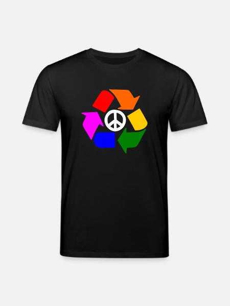 Peace lgbt sign - peace sign - Stanley/Stella CREATOR Unisex Organic T-Shirt - black