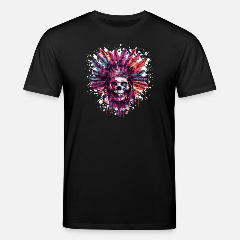Chef de crâne indien - T-shirt bio CREATOR Stanley/Stella Unisexe - noir
