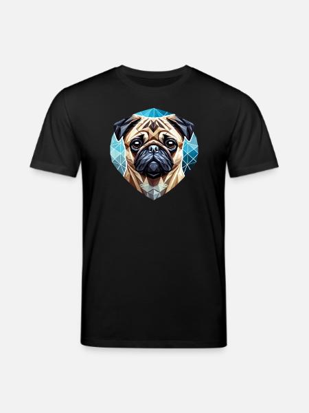 Pug Face Geometry Art - Stanley/Stella CREATOR Unisex Organic T-Shirt - black