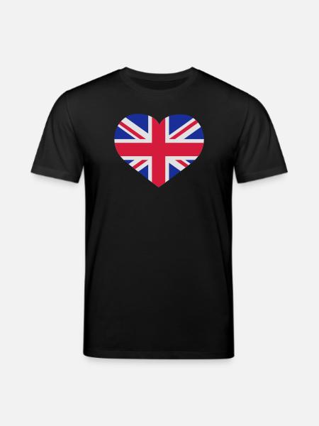 UK England Herz - Stanley/Stella Unisex Bio-T-Shirt CREATOR  - Schwarz