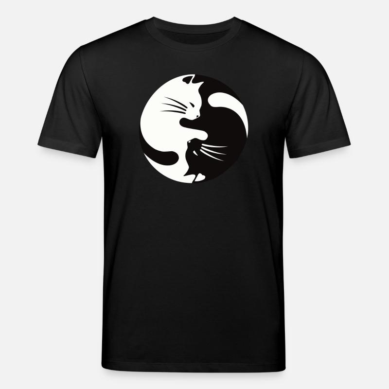 2 chats câlins, ying yang - T-shirt bio CREATOR Stanley/Stella Unisexe - noir