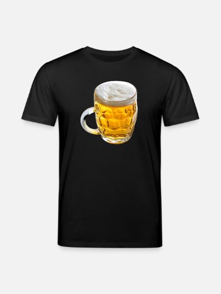 Goldenes Bierglas Motiv - Stanley/Stella Unisex Bio-T-Shirt CREATOR  - Schwarz