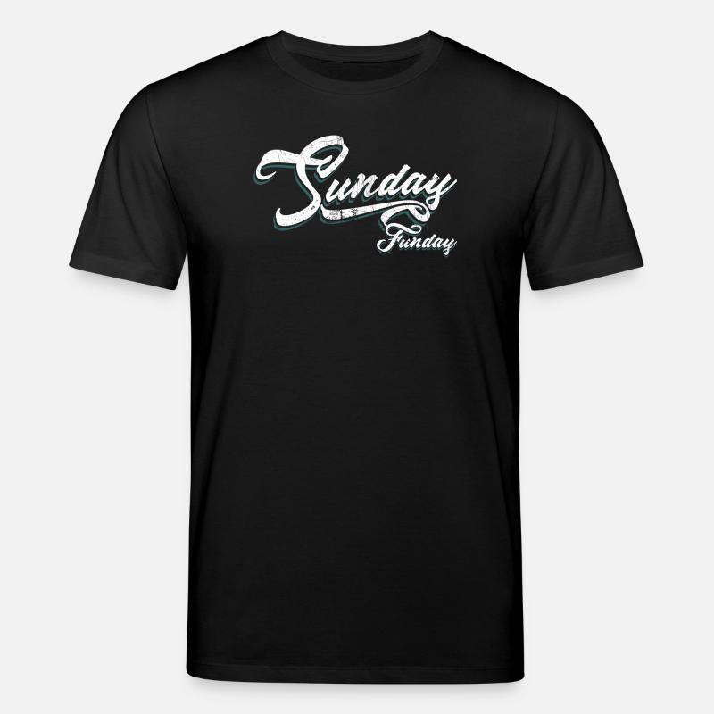 Sunday Funday Script Neon - Stanley/Stella CREATOR Unisex Organic T-Shirt - black