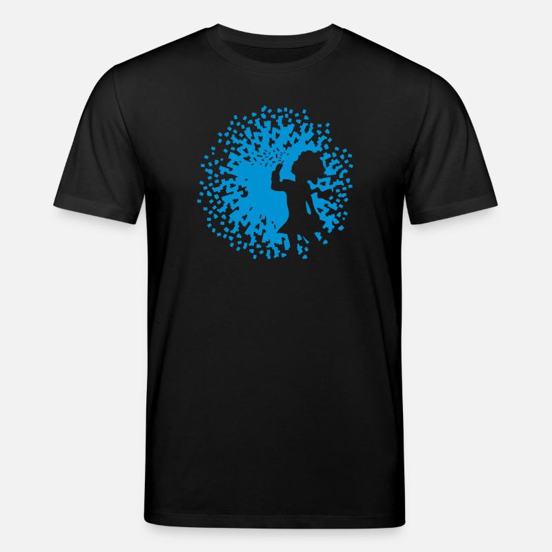 Mädchen mit Pusteblume - Stanley/Stella Unisex Bio-T-Shirt CREATOR  - Schwarz