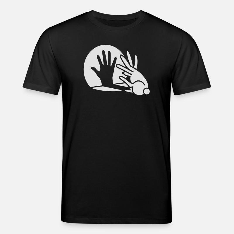 Rabbit Hand Shadows Glow in the dark - Stanley/Stella CREATOR Unisex Organic T-Shirt - black