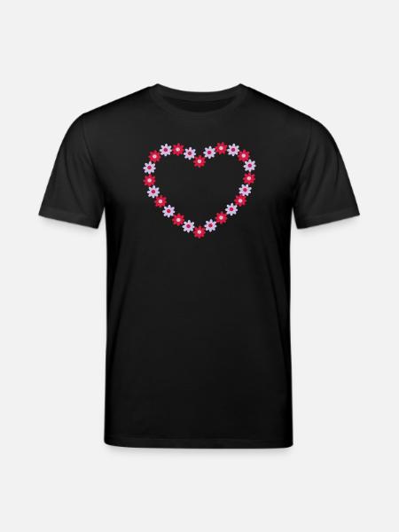 Blume Herz - Stanley/Stella Unisex Bio-T-Shirt CREATOR  - Schwarz