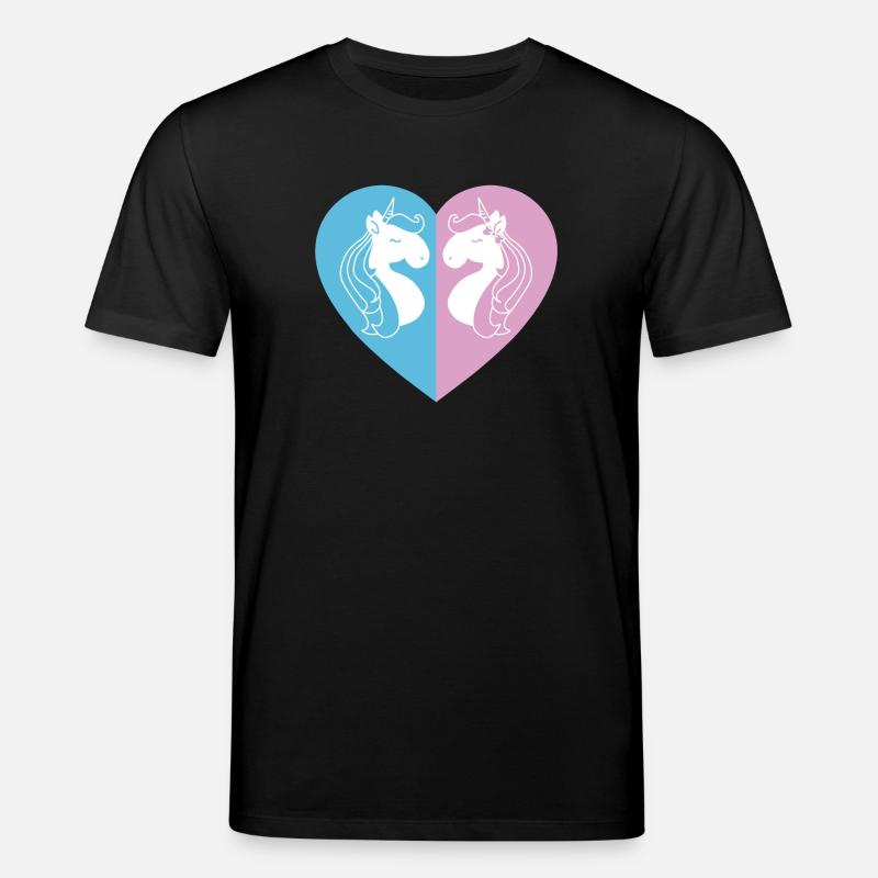 Zweiseitiges Einhornherz - Stanley/Stella Unisex Bio-T-Shirt CREATOR  - Schwarz
