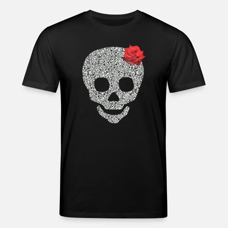 Schädel mit Rose - Stanley/Stella Unisex Bio-T-Shirt CREATOR - Schwarz