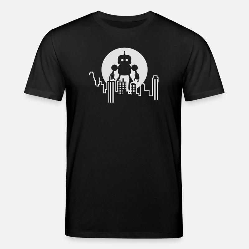 Futuristische Robot Skyline – Android - Stanley/Stella Unisex Bio-T-Shirt CREATOR - Schwarz