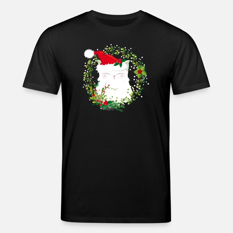 weihnachtliche Katze - Stanley/Stella Unisex Bio-T-Shirt CREATOR  - Schwarz