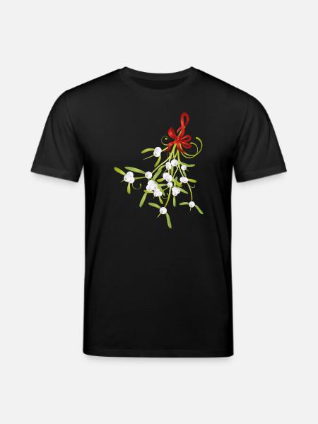 Mistletoe mistletoe berries Christmas bow - Stanley/Stella CREATOR Unisex Organic T-Shirt - black