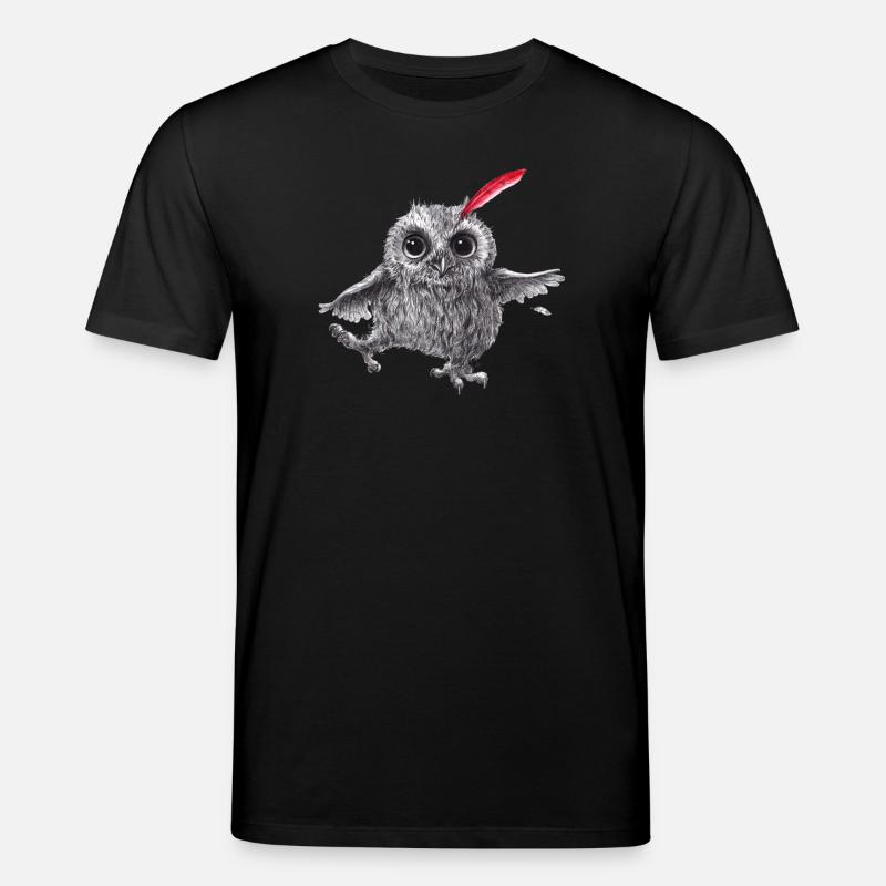 Chief Red - Glückliche Eule - Stanley/Stella Unisex Bio-T-Shirt CREATOR  - Schwarz
