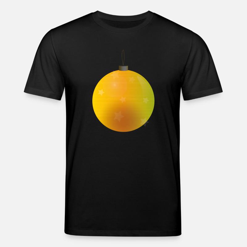 gelbliche Weihnachtskugel mit Sternen - Stanley/Stella Unisex Bio-T-Shirt CREATOR  - Schwarz