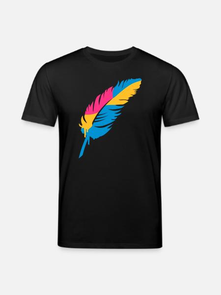 bunte Feder - Stanley/Stella Unisex Bio-T-Shirt CREATOR  - Schwarz
