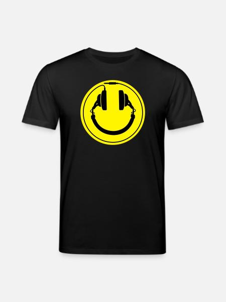 écouteurs smiley - T-shirt bio CREATOR Stanley/Stella Unisexe - noir