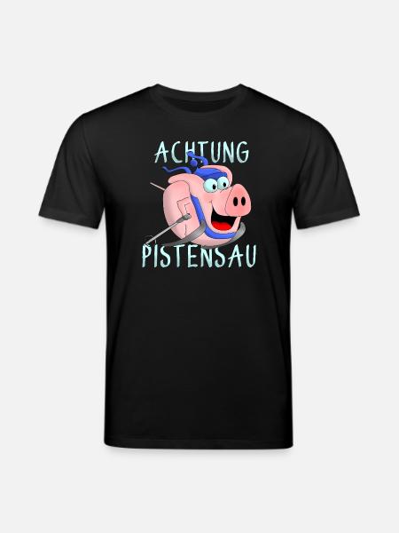 Achtung Pistensau - Stanley/Stella Unisex Bio-T-Shirt CREATOR  - Schwarz