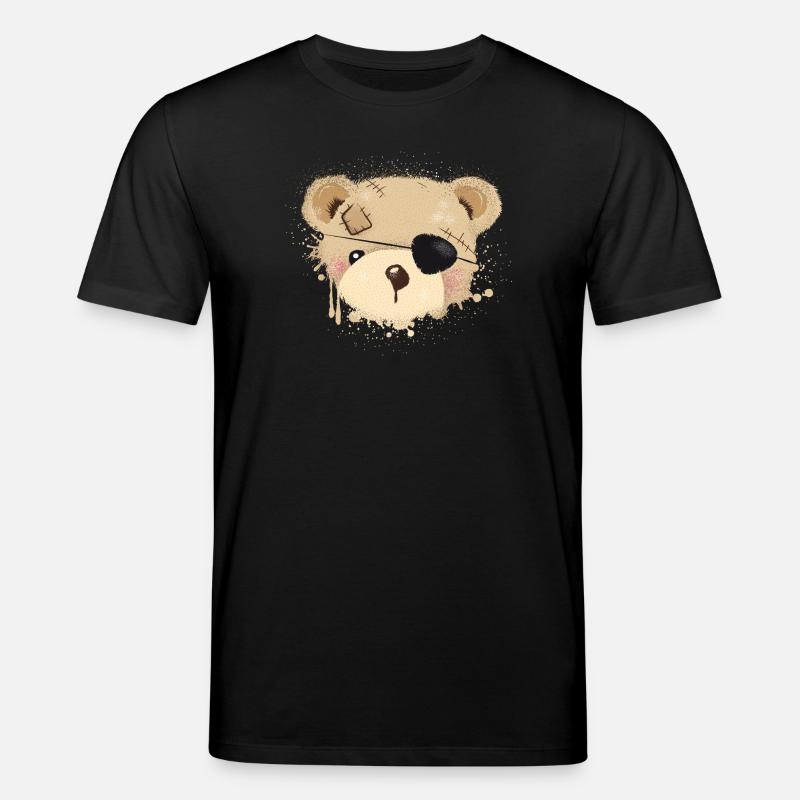 Nounours avec cache-œil - T-shirt bio CREATOR Stanley/Stella Unisexe - noir