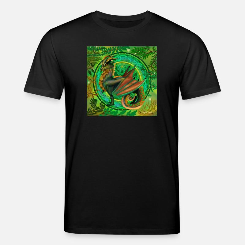 dragon vert forestier - T-shirt bio CREATOR Stanley/Stella Unisexe - noir