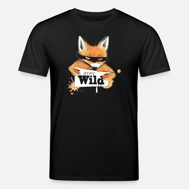 Fuchs mit einer Nachricht - Stanley/Stella Unisex Bio-T-Shirt CREATOR  - Schwarz