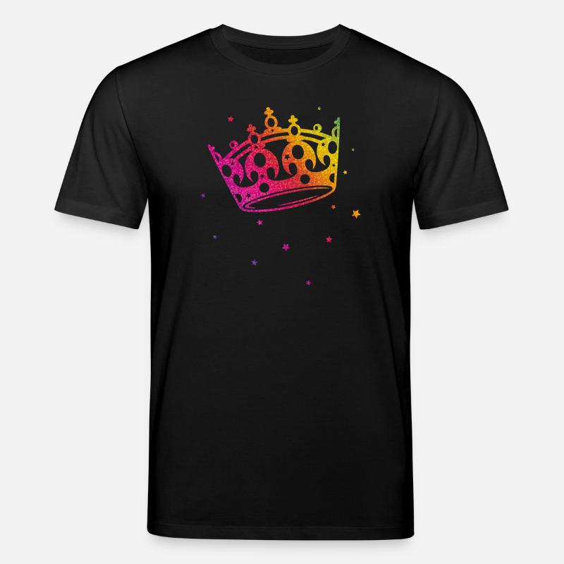 Krone Glitter Regenbogen Love CSD LGBT - Stanley/Stella Unisex Bio-T-Shirt CREATOR  - Schwarz