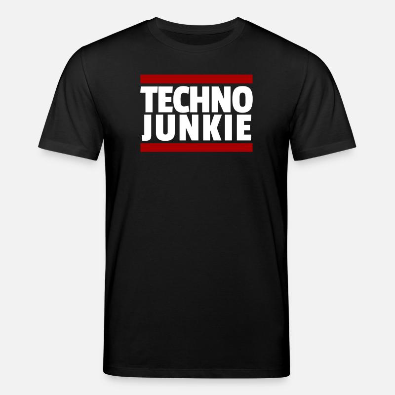 Techno Rave Junkie - Stanley/Stella Unisex Bio-T-Shirt CREATOR  - Schwarz