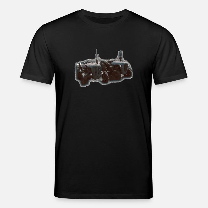 Traktorenduo im Feld - Stanley/Stella Unisex Bio-T-Shirt CREATOR  - Schwarz