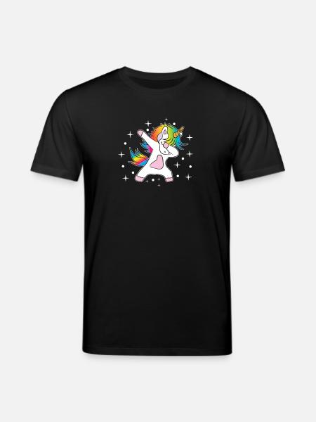 Einhorn Dab Regenbogen - Stanley/Stella Unisex Bio-T-Shirt CREATOR  - Schwarz