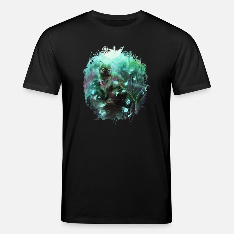 Cat in the magic forest - Stanley/Stella CREATOR Unisex Organic T-Shirt - black