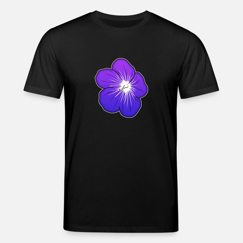 Violette Blütenillustration mit leuchtender Mitte - Stanley/Stella Unisex Bio-T-Shirt CREATOR - Schwarz