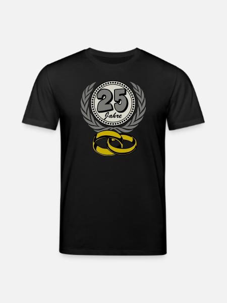 Silver Wedding Anniversary ,25 Years , Marriage ,Wedding Anniversary,(25) - Stanley/Stella CREATOR Unisex Organic T-Shirt - black