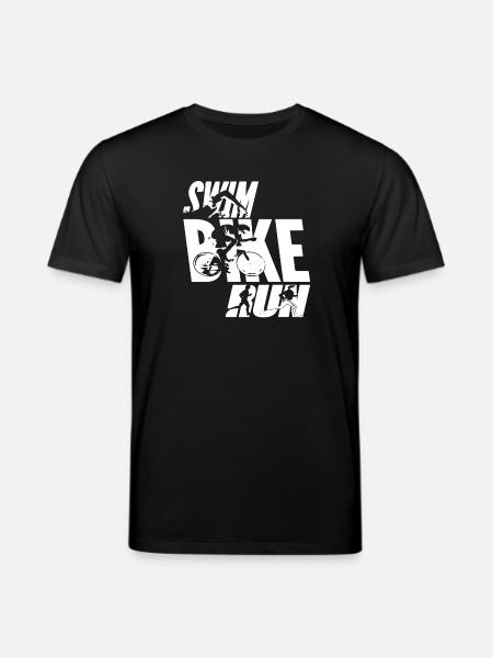 Swim Bike Run - Stanley/Stella CREATOR Unisex Organic T-Shirt - black