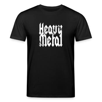 Heavy Metal Musik Schriftzug Metalhead Festival - Stanley/Stella Unisex Bio-T-Shirt CREATOR  - Schwarz - Vorne - Alina (178cm) & Michal (187cm)