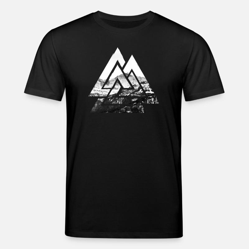 Valknut, Symbol von Odin - Mit Gebirge - Stanley/Stella Unisex Bio-T-Shirt CREATOR  - Schwarz