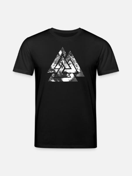 Valknut, symbole d’Odin - Avec Wolf - T-shirt bio CREATOR Stanley/Stella Unisexe - noir