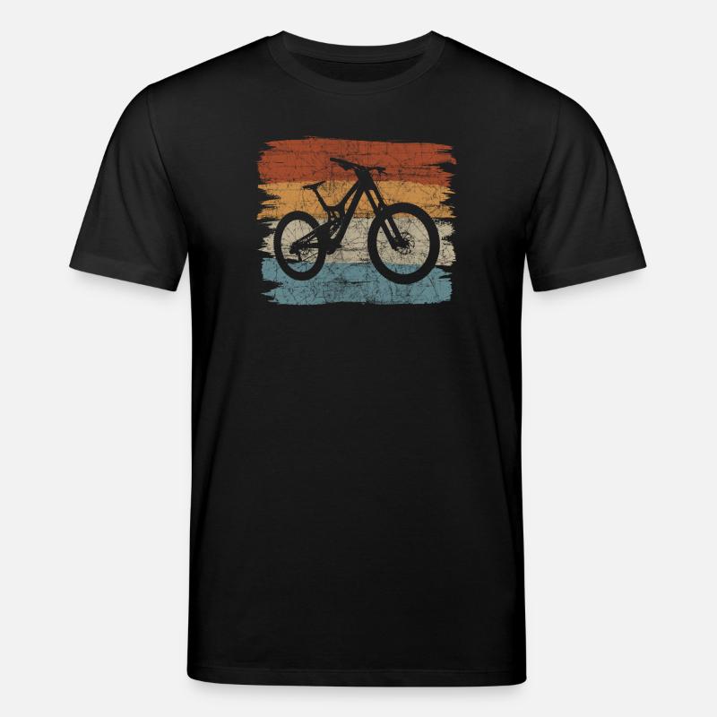 Retro Sunset Bicycle Silhouette - Stanley/Stella CREATOR Unisex Organic T-Shirt - black