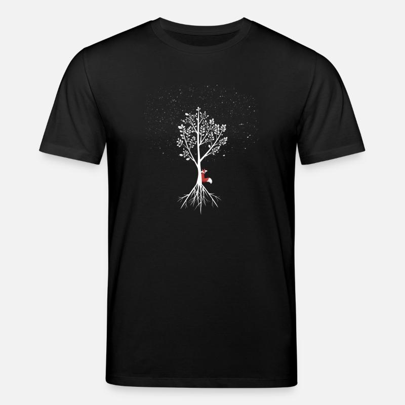 Weide mit Fuchs und Wurzeln - Stanley/Stella Unisex Bio-T-Shirt CREATOR  - Schwarz