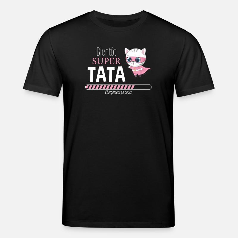 bientôt super tata chaton - T-shirt bio CREATOR Stanley/Stella Unisexe - noir