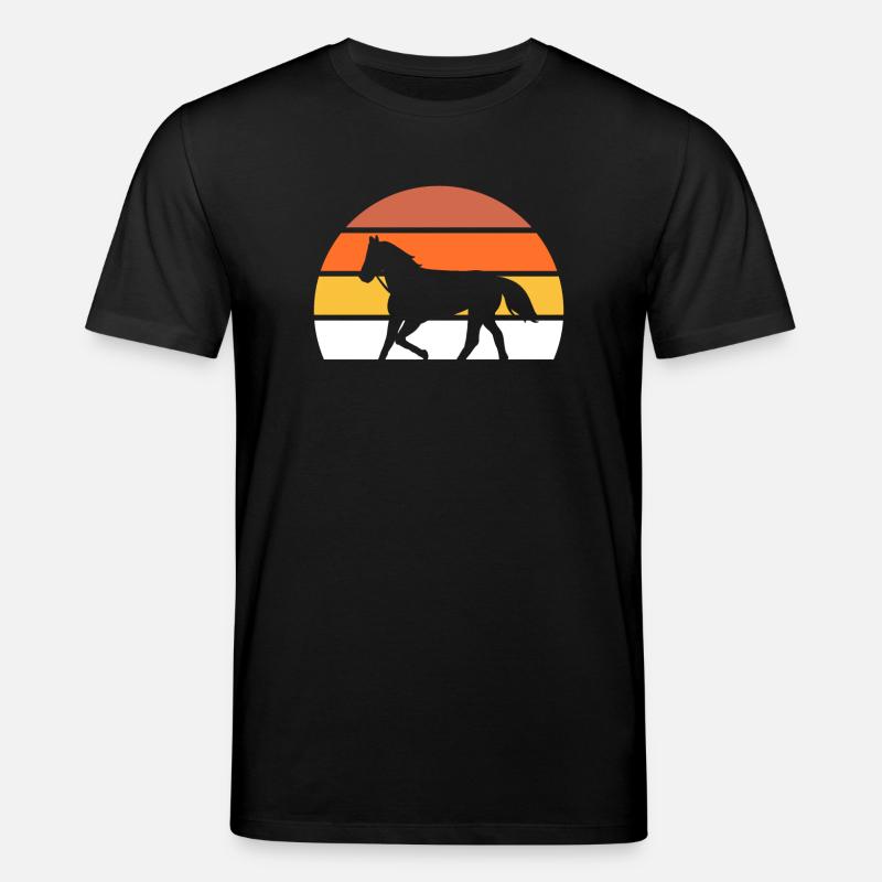 Pferd Retro - Stanley/Stella Unisex Bio-T-Shirt CREATOR - Schwarz