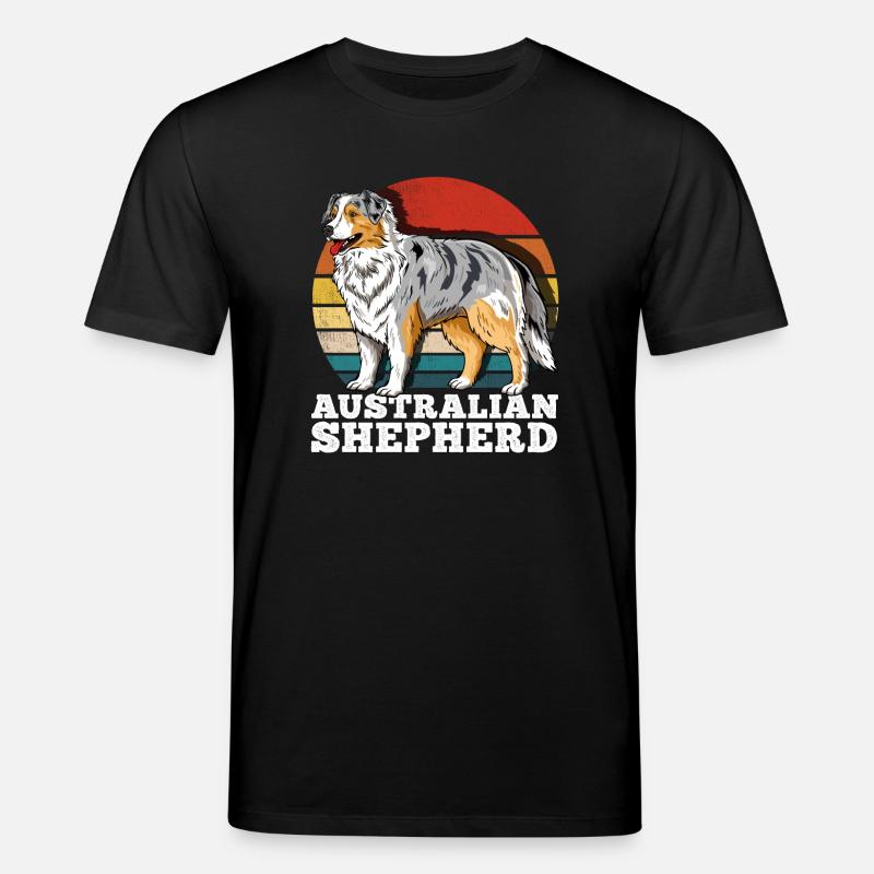 Australian Shepherd Aussie Retro - Stanley/Stella CREATOR Unisex Organic T-Shirt - black