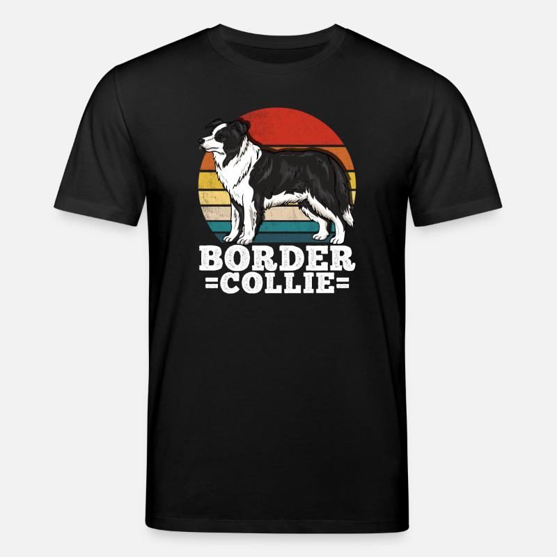 Border Collie Retro - Stanley/Stella Unisex Bio-T-Shirt CREATOR  - Schwarz