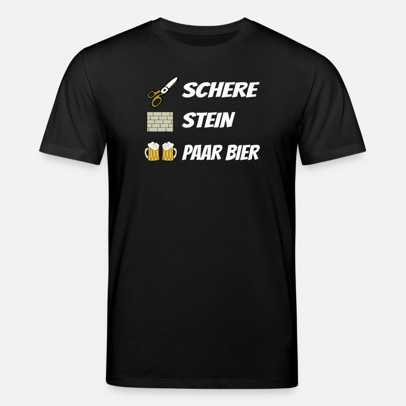 Schere , Stein, Paar Bier - Stanley/Stella Unisex Bio-T-Shirt CREATOR  - Schwarz