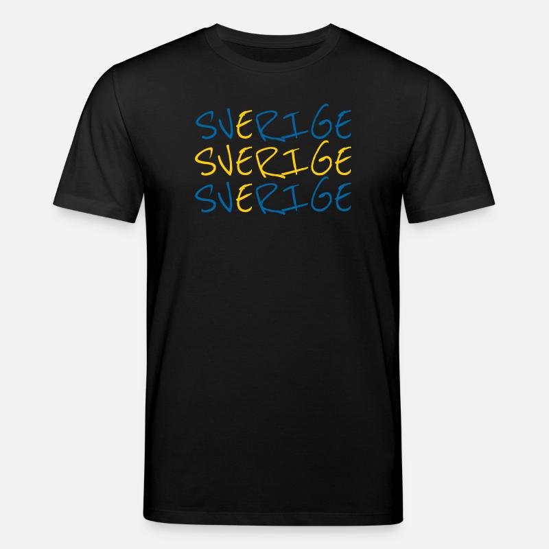 Sverige Lettrage Drapeau Suède Design - T-shirt bio CREATOR Stanley/Stella Unisexe - noir