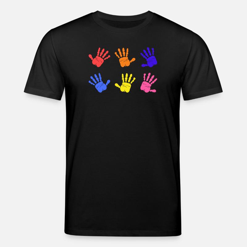 Autismus Handabdrücke - Stanley/Stella Unisex Bio-T-Shirt CREATOR  - Schwarz