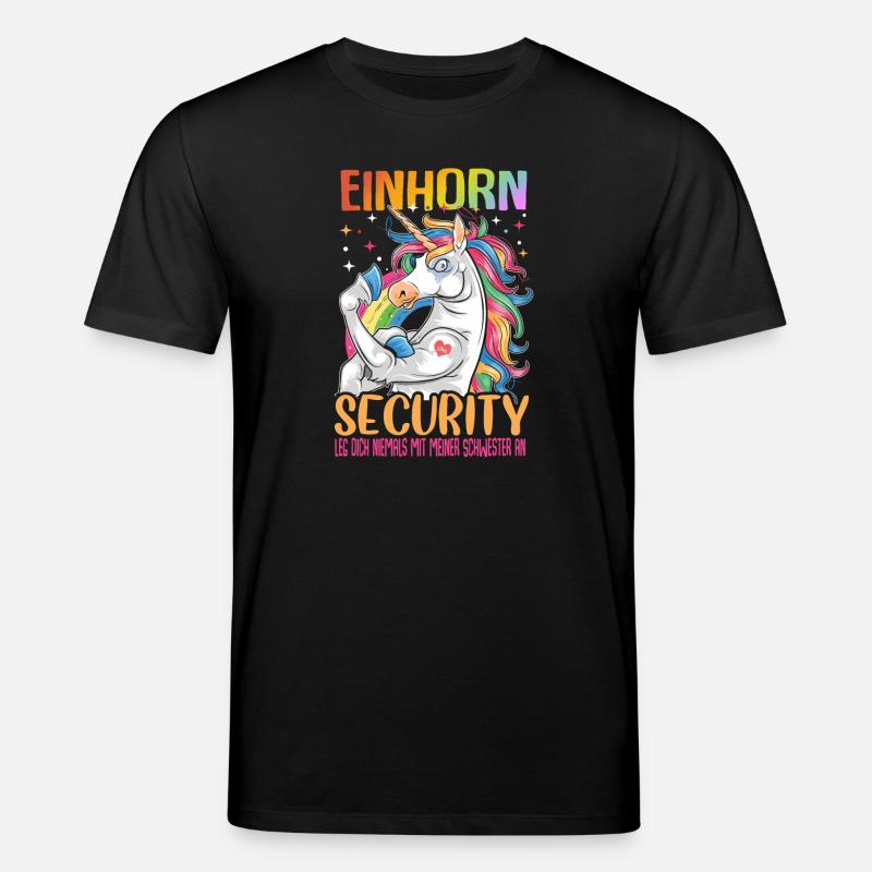 Einhorn Security Schwester - Stanley/Stella Unisex Bio-T-Shirt CREATOR  - Schwarz