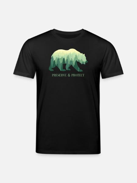 Preserve & Protect Environmental Protection Protection Bear - Stanley/Stella CREATOR Unisex Organic T-Shirt - black