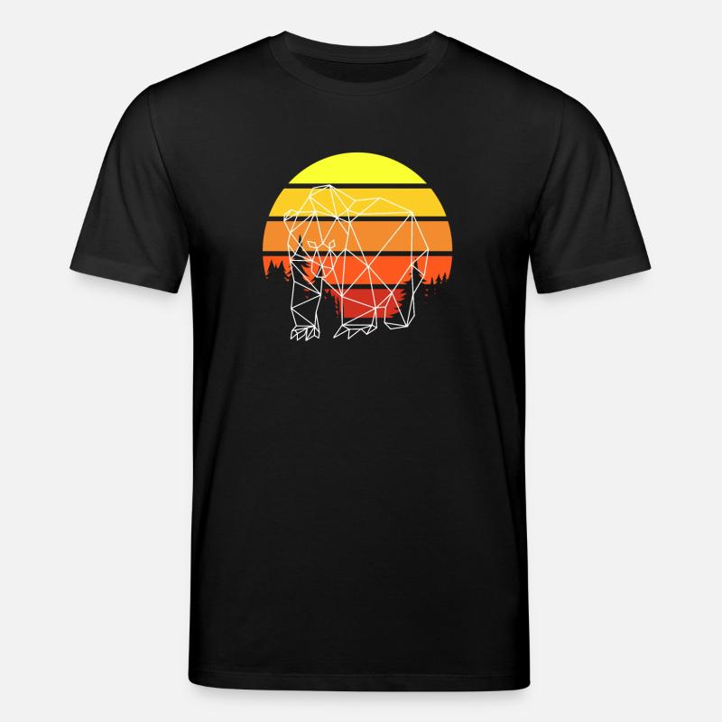 Bär Polygon Sunset - Stanley/Stella Unisex Bio-T-Shirt CREATOR  - Schwarz