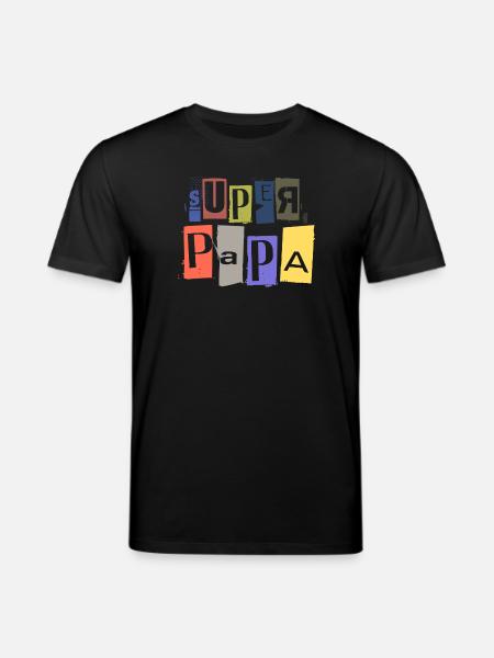 SUPER PAPA anonymous raven spy lettering - Stanley/Stella CREATOR Unisex Organic T-Shirt - black