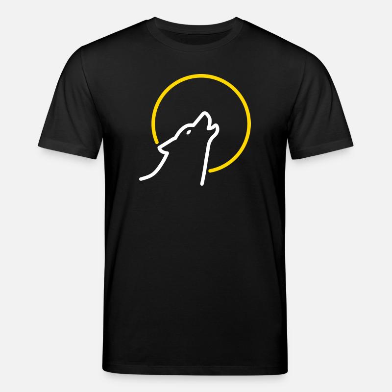 Wolf bei Vollmond - Stanley/Stella Unisex Bio-T-Shirt CREATOR  - Schwarz