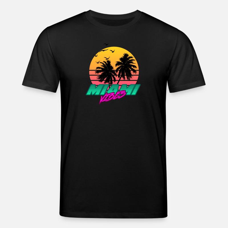 Miami Palm Trees - Stanley/Stella Unisex Bio-T-Shirt CREATOR  - Schwarz