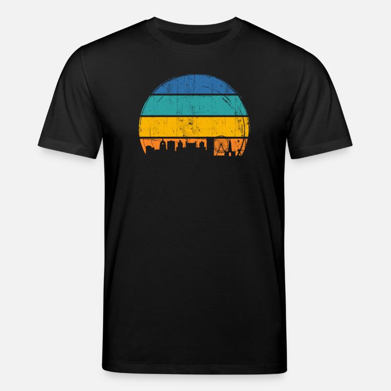 Urbane Sonnenuntergangs-Skyline - Stanley/Stella Unisex Bio-T-Shirt CREATOR - Schwarz